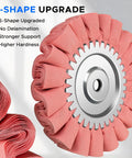 Close-up of S-shape buffing wheel from 8 Inch S Shape Airway Buffing Wheel Kit For Metal Polishing With 16 Layer Aluminum Buffing Wheels