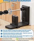 Space Saving Sliding Barn Door Bottom Floor Guide Kit With Wall Mount, Adjustable U Shape Flush Design installation