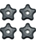 Four Pack 5/16-18 Female Thread Polypropylene Clamping Knobs For Jigs, Durable With Galvanized Iron Inserts, 2 Inch Head Diameter