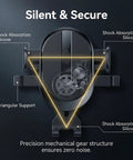 Silent Shock Absorption Silicone mechanism of Straight Shooter Air Vent Phone Mount For Car Using Silent Mechanical Latch Reinforced Triangle Frame.