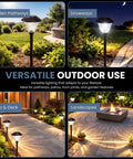 Ultra Bright 10 Pack IP65 Waterproof Solar Path Lights Outdoor Bronze Finish lighting pathways and gardens at night