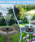 Dope Solar Powered Glass Fountain Pump With 2000mAh Battery in bird bath and garden pond scene with water spray