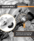 Badass Three Quarter Inch Go Kart Clutch Bolt Kit Featuring Slick Lock Washers For 10 And 12 Teeth Minibike Engine Build close-up of stainless steel clutch bolt with washer.