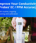 Calibration Solution Set For pH And EC Meters With pH 4.0, pH 7.0, And 2.77 EC Solutions 250 Ml Pack For Hydroponics Growers To Ensure Accurate Readings And Reliable Nutrient Balance in use