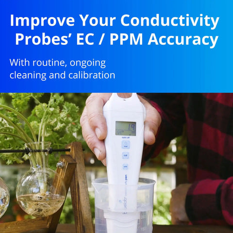 Calibration Solution Set For pH And EC Meters With pH 4.0, pH 7.0, And 2.77 EC Solutions 250 Ml Pack For Hydroponics Growers To Ensure Accurate Readings And Reliable Nutrient Balance in use