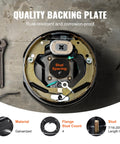 VEVOR electric trailer brake backing plate assembly, galvanized steel with 4 flange studs (7/16-20 UNF), for 3500-lb axle