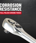 Long Handle 1/2 Inch Drive Ratchet For Pro Grade Heavy Duty Auto Repair And Shop Projects With Smooth 72 Tooth Head