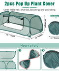 Two Pack Raised Bed Garden Covers Pop Up Mesh Plant Covers For Outdoors 30 Percent Sunblock Shade Tent Crop Cage For Seedlings And Vegetables Against Birds And Animals Includes Eight Stakes 45 By 22 By 16 Inches with folding instructions