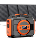 On The Go Portable Solar Generator 300W Power Station With 40W Panels Included, 220Wh Battery Pack, visible with solar panels setup