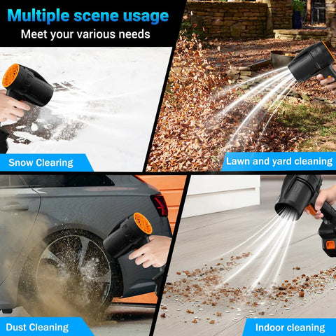 Cordless Handheld Leaf Blower 500,000 RPM Turbo Jet With Dual 4.0Ah Batteries And Charger Included in use for cleaning