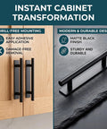 10 Piece Self Stick Cabinet Handles, Peel And Stick Push Pull Helpers, Adhesive Drawer Pulls For Kitchen Cabinets displayed on wood.