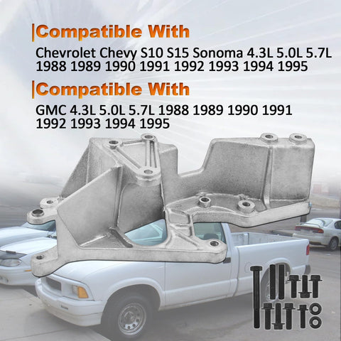 Heavy Duty Alternator Generator And Power Steering Pump Bracket For GM Trucks 1988 1995 shown in durable aluminum