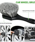 Car wheel brush from 14 Piece Car Wash Kit With 62 Inch Long Reach Brush Microfiber Scratch Free Wash Mitts And Mop Kit for vehicles
