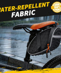 Under Seat Bike Bag For Mountain And Road Bikes With 3D Shell Design Waterproof Zippers attached under bike seat in rain