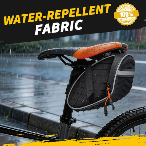Under Seat Bike Bag For Mountain And Road Bikes With 3D Shell Design Waterproof Zippers attached under bike seat in rain
