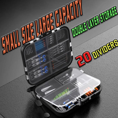 Open Five Pack Mini Plastic Tackle Boxes For Small Tackle Box Organization And Fishing Gear Storage, double-layer compartments