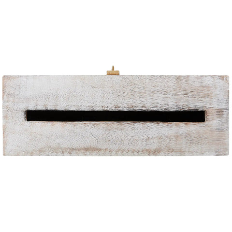 Real Deal Solid Wood Wedding Card Box With Tight Lock And Wide Opening To Bag Every Last One Of Those Sweet Guest Envelopes, top view.