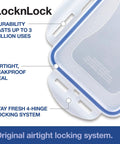 Heavy Duty Bulk Food Storage Containers With Smooth Rolling Wheels And Snap Tight Lids, 50 Cup Dry Goods Pantry Bin With Measuring Cup showing airtight seal and locking system.