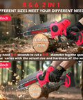 Cordless Mini Chainsaw With Dual 6 And 8 Inch Bars, 1000W Brushless Motor, 29.8 Feet Per Second Chain Speed, Great For Tree Trimming And Pruning, Compatible With M18 Battery, Battery Not Included shown cutting logs, highlighting dual sizes.