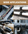 Heavy Duty Cable Clamps Kit, 100 Piece Set used for pipe, hose, and wire management in various applications.