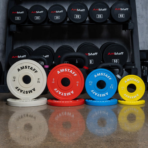 Fractional Weight Plates Set for Incremental Gains on Standard 2 Inch Olympic Bars, 10 Lb Pair, Smooth Fit on gym floor