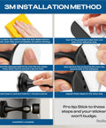 3M installation method for Grip Tight Magnetic Door Stops, showing step-by-step adhesive application and secure mounting.
