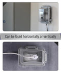 Insane Weatherproof Electrical Outlet Covers 3 Pack 1 Gang Outdoor Plugs Sun Stabilized Polycarbonate, installed vertically on wall.