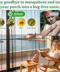Two Pack Mosquito Netting For Patio And Garden Black 10 X 16.5 Ft Poly Mesh Screen Keeps Bugs Out protecting patio with view.