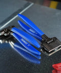 Sheet Metal Seamer Tong 3 Inch Straight Bender for DIY and Pros, pro grade tool with blue handles, used for HVAC and auto repairs