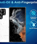Galaxy S22 Ultra Screen Protector And Lens Guard Bundle showing anti-oil and fingerprint resistant features.