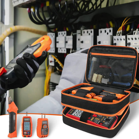 Rugged Double Layer Carrying Case For Electrical Testing Gear Fits ET310 ET80101 ET80016 Circuit Breaker Finder RT250 GFCI Tester
