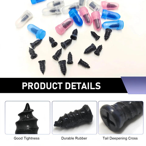 Must Have Tire Repair Kit 101 Pcs Spiral Rubber Studs And Screw Plugs for do it yourself quick fixes on most cars.
