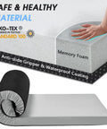 3 Inch Memory Foam Camping Pad For Car Camping And Tents, featuring cushy roll-up design with non-slip waterproof bottom and removable cover.