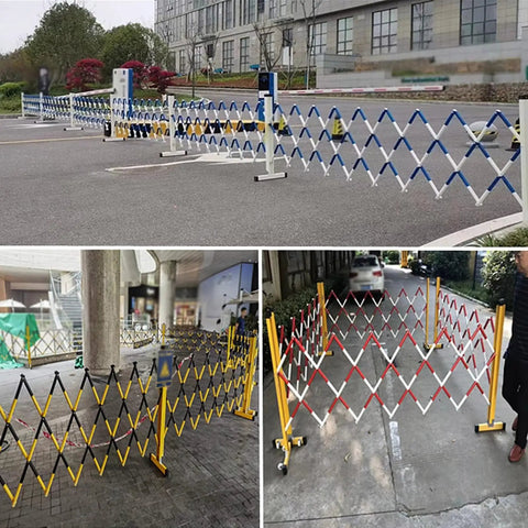 Heavy Duty Expandable Security Barricade With High Visibility Reflective Tape For Driveway Parking And Road Jobs Foldable Scissor Gate That Flats Down Quick And Stands Built Tough As Nails On Any Property Today