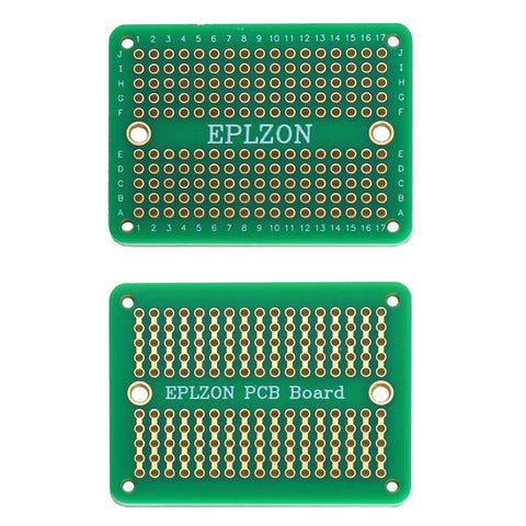 Solderable Mini Breadboard PCB Board Gold Plated For DIY Electronics Projects Soldering Ready 2.0 Inch By 1.5 Inch Pack Of Ten Green