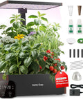 Indoor Hydroponics Growing System With 20 Pods And 12 Support Sticks 30W LED Grow Light 10L Water Tank Up To 25 Inches High Kit