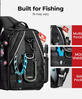 Gear Up Fishing Backpack with Rod Holder and Lightweight Sling Design showcasing pockets and MOLLE webbing