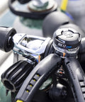 Close-up of Mk17 Evo 2 Int S620 Ti Scuba Regulator System for scuba diving, featuring sealed balanced diaphragm.