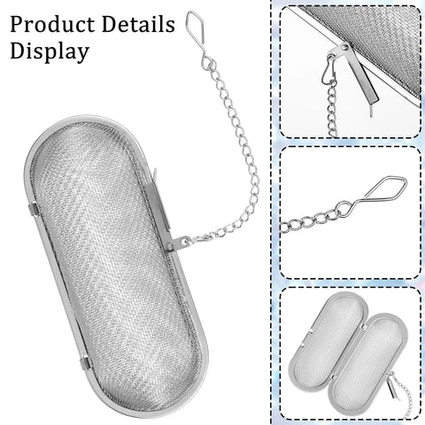 Two Pack Heavy Duty Stainless Steel Ultrasonic Cleaner Baskets showing chain and mesh details for jewelry cleaning and parts washing.