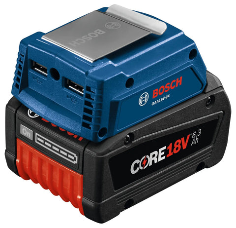 18V Portable Power Adapter With Dual Charging For Two Gadgets At Once Heated Jacket Port For 12V Use Metal Belt Clip