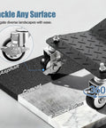 Heavy Duty Wheel Dollies Set Of 4 With Brakes 6000 Lbs Capacity High Tensile Steel Safe Lifting Rolling Under Load Built Tough For Daily Grind Beefy Workhorse Handles Loads Without Breaking Sweat Pro Shop Use Good For Mechanics Keep Garage Safe Now, 360° swivel casters on asphalt and cement