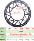 Universal Bike Chainring 52T 54T 56T 58T 60T 130mm BCD CNC Laser Engraved Aluminum Chain Guard For 6 To 12 Speed MTB Ebike