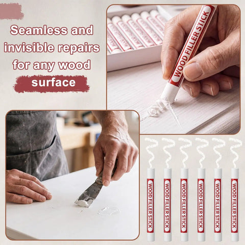 100 PCS Wood Filler Sticks Wax Crayons For Furniture Fix Ups And Scratch Coverage No Muss No Fuss Wood Knot Repair For DIY Home Restoration Projects Creating Invisible Fixes used on wood surface