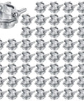 Heavy Duty Zinc Wire Clamps Bulk Pack Of Fifty Secure Electrical Box Connectors With Ironclad Strain Relief Fittings arranged in rows.
