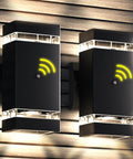 Dusk To Dawn Outdoor Wall Lights Two Pack With UV Sensor, Up And Down Front Porch Sconces, Exterior LED, Black Finish