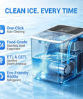 Portable Countertop Ice Maker Featuring Modular Swappable Blocks And Instant Six Minute Freeze Cycles Generating Twenty Six Pounds Of Fresh Ice Daily For Zero Hassle Super Chill Vibes with stainless steel and water.