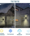 Dusk To Dawn Outdoor Wall Lights Two Pack With UV Sensor, rain and snow resistance on buildings, Black Finish, GU10 3000K Bulbs