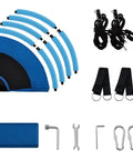 Components of 40 Inch Saucer Tree Swing With 600 Pound Capacity Includes 2 Straps And Carabiners Pillow Waterproof 900D Oxford Seat Steel Frame