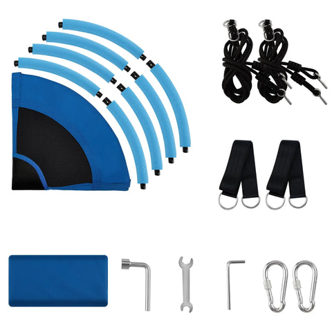 Components of 40 Inch Saucer Tree Swing With 600 Pound Capacity Includes 2 Straps And Carabiners Pillow Waterproof 900D Oxford Seat Steel Frame