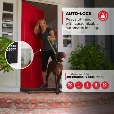 Built Heavy Duty Keyless Entry Electronic Keypad Deadbolt With Auto Lock Mode And Custom User Codes In Matte Black Contemporary Finish For No Hassle Home Security